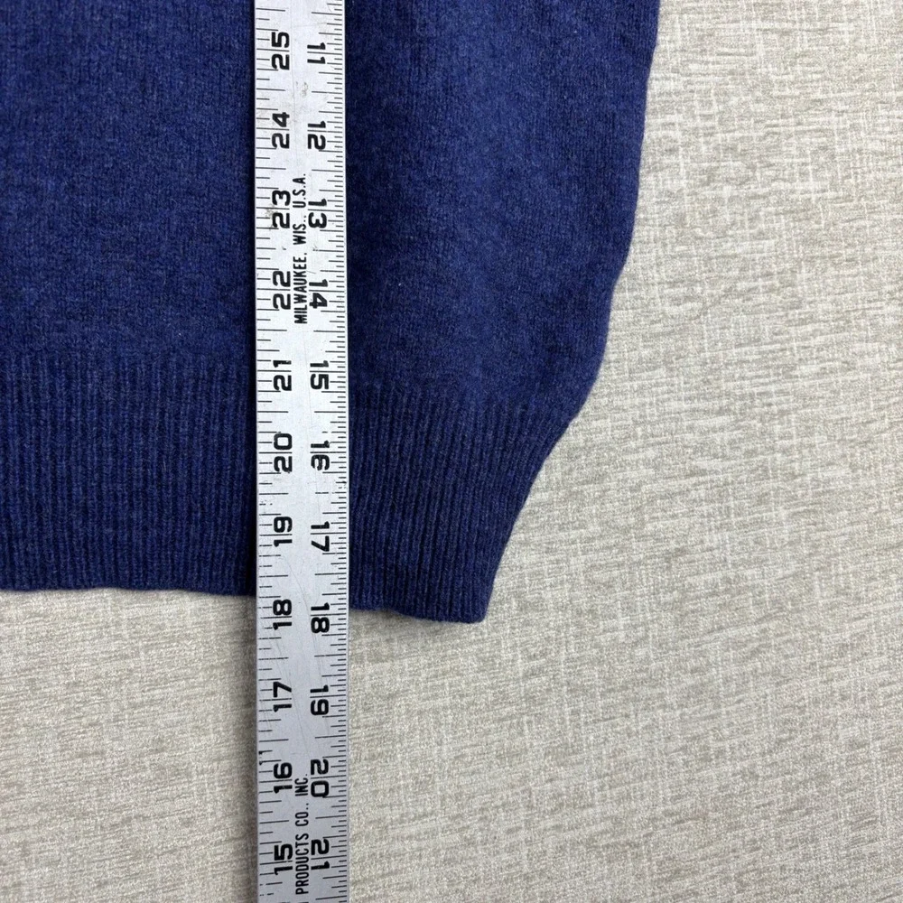 Polo Ralph Lauren Blue Lambswool V-Neck Sweater Mens XL Red Pony Logo
